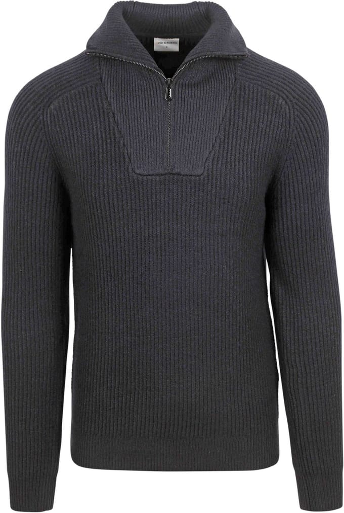 Gebreide halve rits in tweekleurige wol: Elegantie en comfort gecombineerd