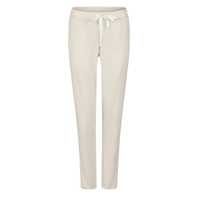 By Louise Dames Pyjama Set Lang Katoen Mintgroen Hartjes/Beige Gestreept - Maat M