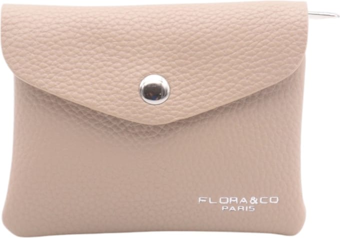 Flora & Co - Dames Portemonnee - Portefeuille - Beurs - Wallet - met rits - beige