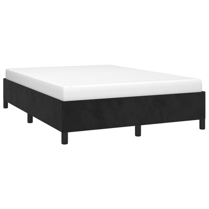 vidaXL - Bedframe - zonder - matras - 140x190 - cm - fluweel - zwart