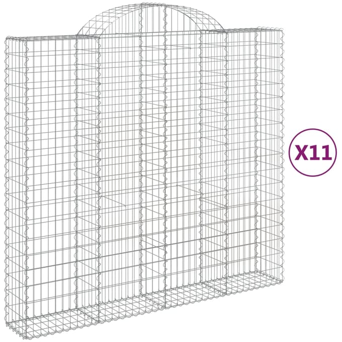 vidaXL - Schanskorven - 11 - st - gewelfd - 200x50x180/200 - cm - ijzer