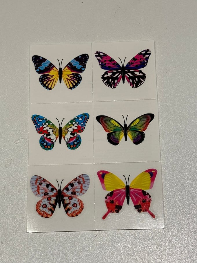 plak tattoos kinderen - schoencadeautjes sinterklaas -sinterklaas cadeautjes - set van 6 - Vlinder 1