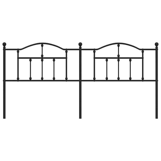 vidaXL - Vervangend - hoofdbord - 200 - cm - metaal - zwart