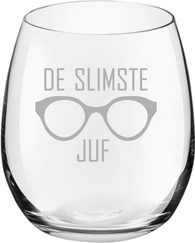 Gegraveerde Drinkglas 39cl De slimste Juf