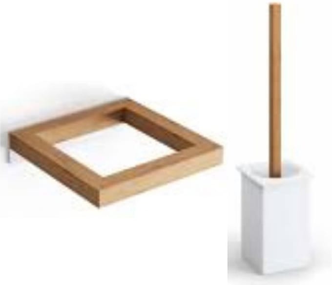 wc borstel - wc borstel met houder - set - bamboe - BB2022001