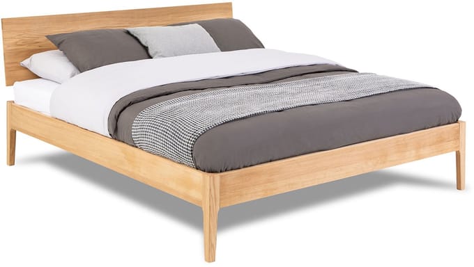 Karlsson Bed Sky met lattenbodems Bossflex 400 en B Bright Gold Coolmax matrassen - 180 x 210 cm - eiken honing