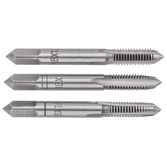 TOPEX - M6 Gerefereerde Machine Taps - Set van 3 - Wolfram Staal - DIN 352