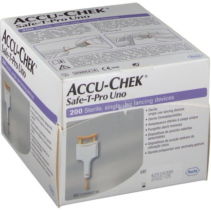 Accu-Chek Safe T-pro Plus Uno Steriel Wegwerp 200 Lancetten
