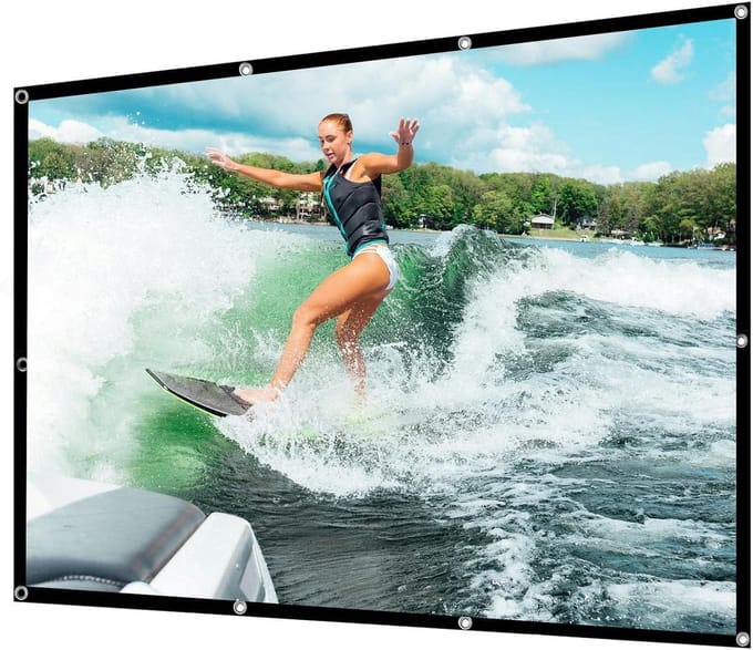 Projectiescherm Opvouwbaar - Draagbaar Scherm - Thuisbioscoop Creëren - Kreukvrij Canvasdoek - 60 Inch 4:3 - Wit