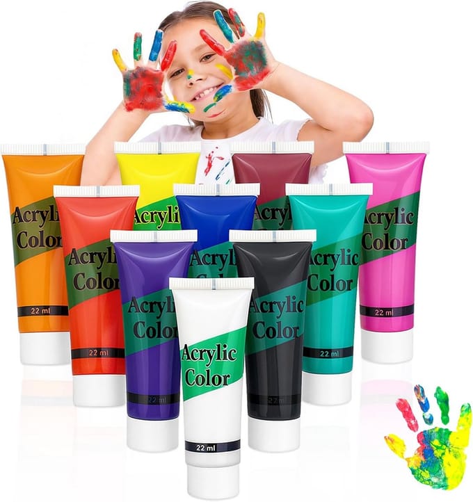 10 Kleuren Vingerverf Set voor Kinderen - Afwasbaar Knutselmateriaal