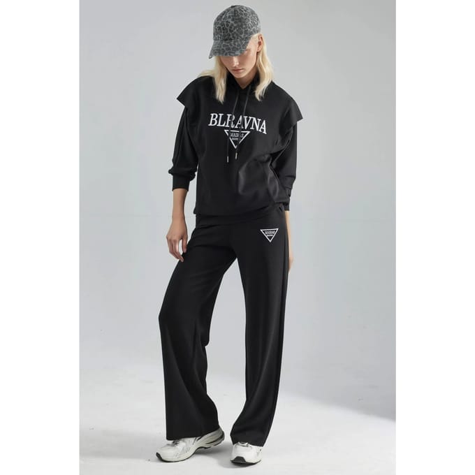 Modal Touch Geborduurde Hoodie Tweedelige Set
