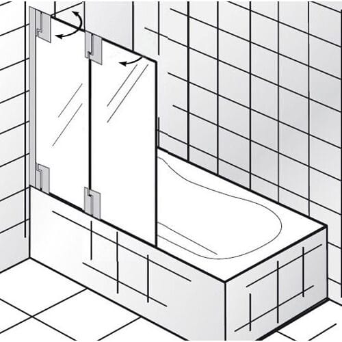 HSK K2P bath attachment 2-piece stop left, 2106112-41-50-left