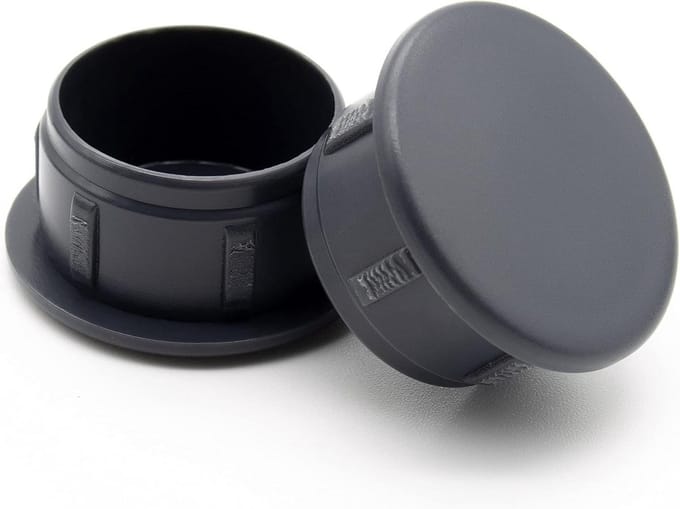 12 stuks antraciet afdekstoppen 13x8 cm voor buizen Ø 8 mm - polyethyleen