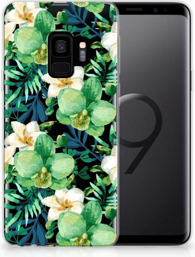 Samsung Galaxy S9 TPU Case Orchidee Groen