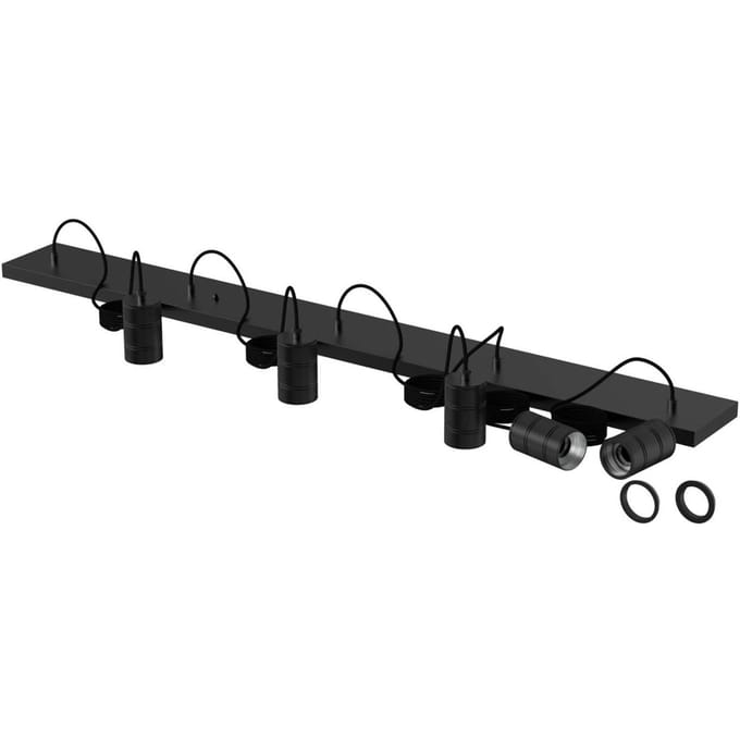 Calex Retro Plafondlamp - 5x E27 - Hanglamp Industrieel - 14 x 130 cm Pendellamp - Zwart