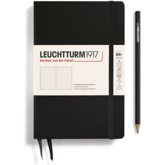 Leuchtturm1917 notitieboek, hardcover, paperback (b6+), dotted, zwart