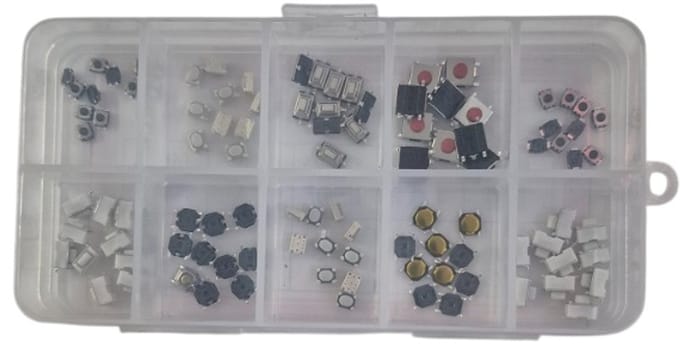 Micros switch assortimentsset - 100 stuks - drukknopjes microswitches - kleine knopjes voor controller en autos - microschakelaars
