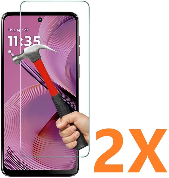 Screenprotector Glas - Tempered Glass Screen Protector Geschikt voor: Motorola Moto G55 5G - 2x