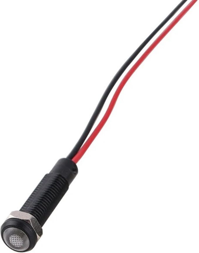 Mini LED indicatielampje - Wit - 6mm - 12/24V