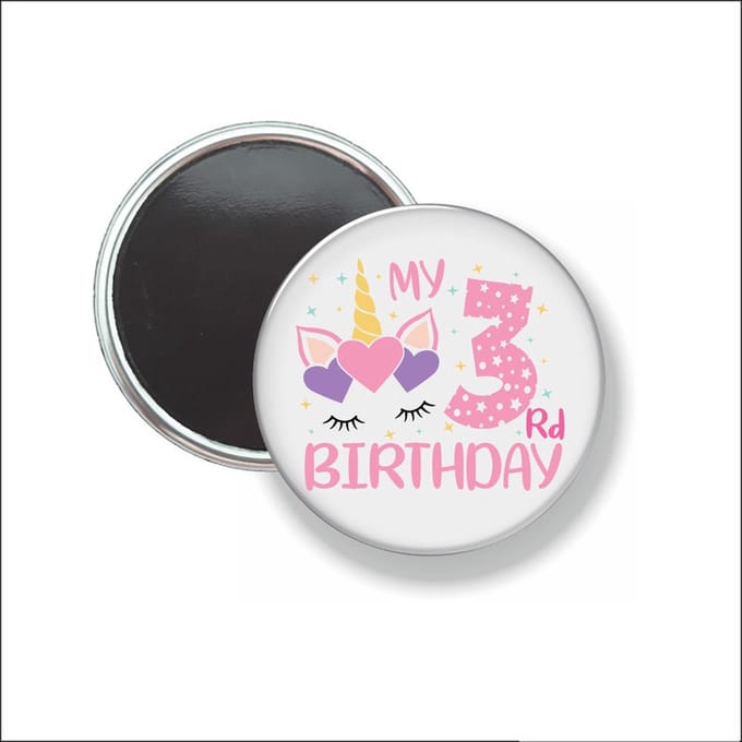 Button Met Magneet 58 MM - My 3rd Birthday - NIET VOOR KLEDING