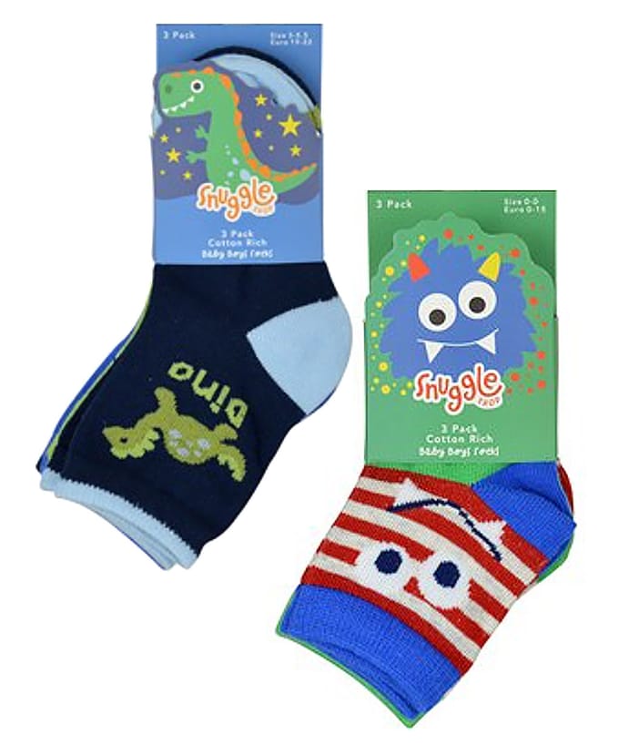 Set van 6 babysokken met monsters dinosauruspatroon voor jongens - Dinosaurus