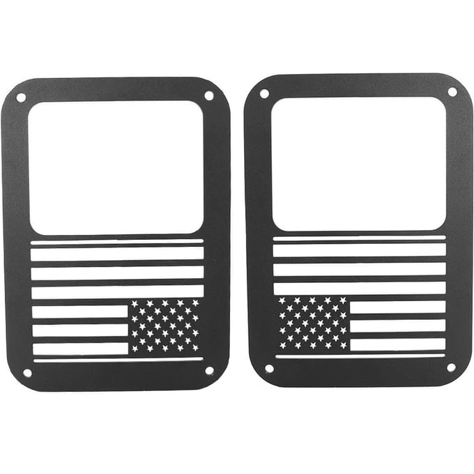 Protection de cache de feu arrière Style Drapeau National Convient pour Wrangler JK 07 18 black