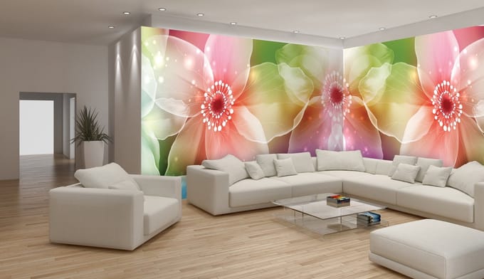 Fotobehang Vlies Bloemen | Roze, Paars | GROOT 832x254cm