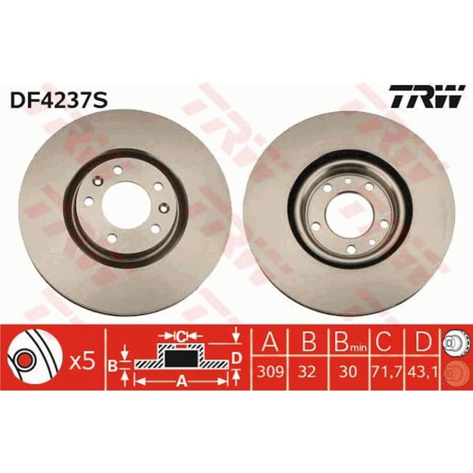 Remschijf TRW DF4237S
