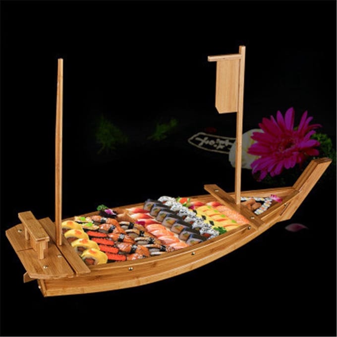 Store Sushi Boat - Dienblad - Bamboo - 70cm - Met Bazooka roll