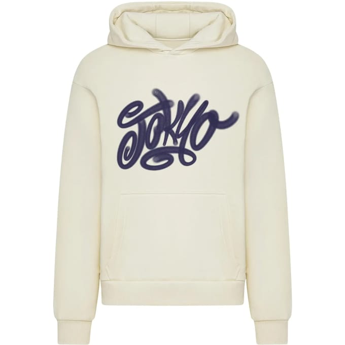 Mister Tee - Tokyo Tagged Graffiti Fluffy Hoodie/trui - S - Creme