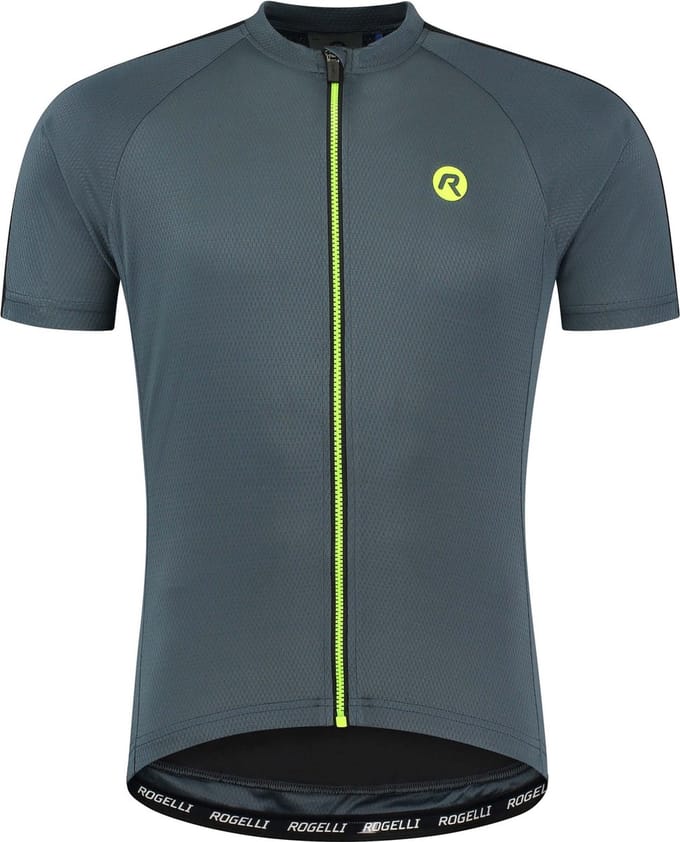 Rogelli Explore Heren Fietsshirt - Korte mouw - Grijs/Zwart/Fluor