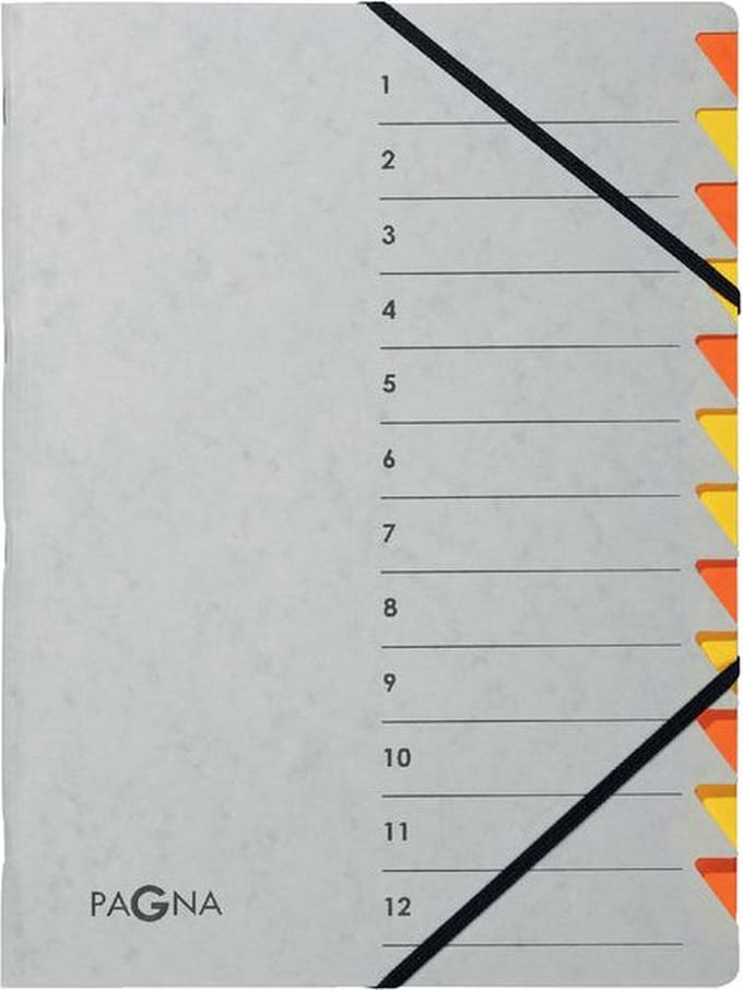 Sorteermap pagna easy a4 12 tabs oranje/geel | 5 stuks