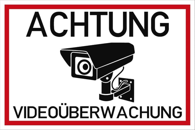 Waarschuwingsborden Camerabewaking - Weerbestendig en Zelfklevend, 20 x 30 cm
