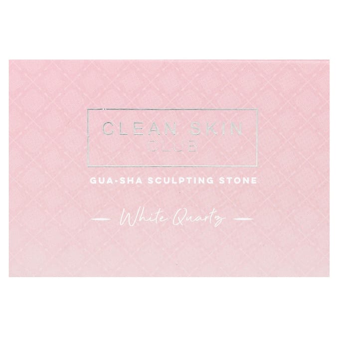 Clean Skin Club, pierre sculptée Gua-Sha, quartz blanc, 1 pièce white