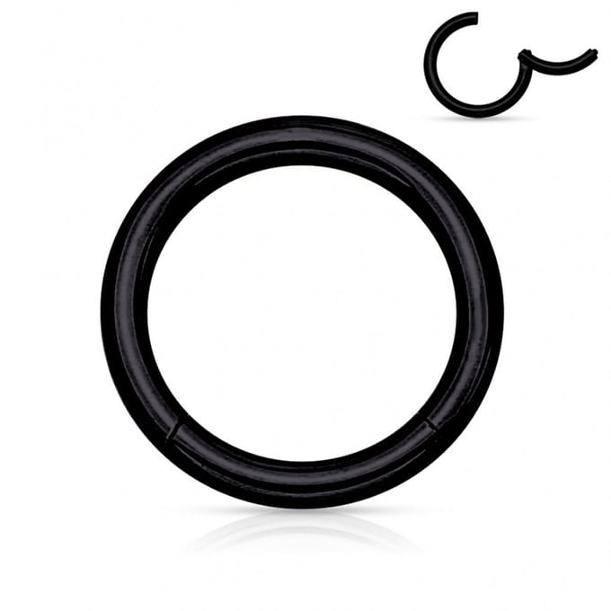 Piercing ring high quality - Chirurgisch staal 1.2x8 mm - zwart - LMPiercings