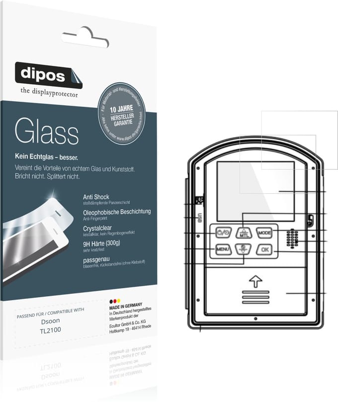 dipos – 2x Pantserfolie geschikt voor Dsoon TL2100 | 9H Screenprotector
