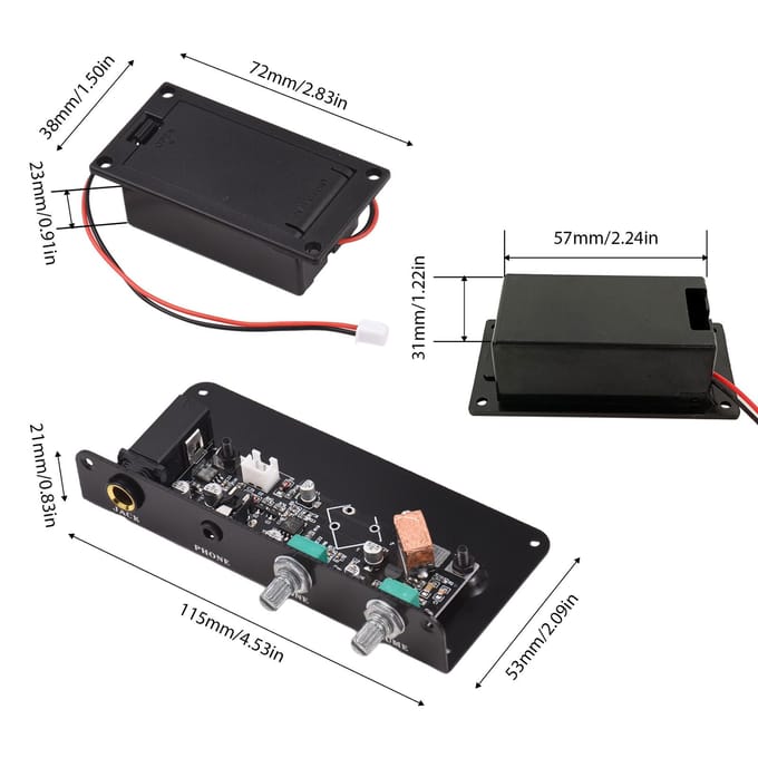 Mute pickup Stille viool pickup EQ Balansdetectie Piezo Equalizer Mute voorversterker pickup voor viool zwart