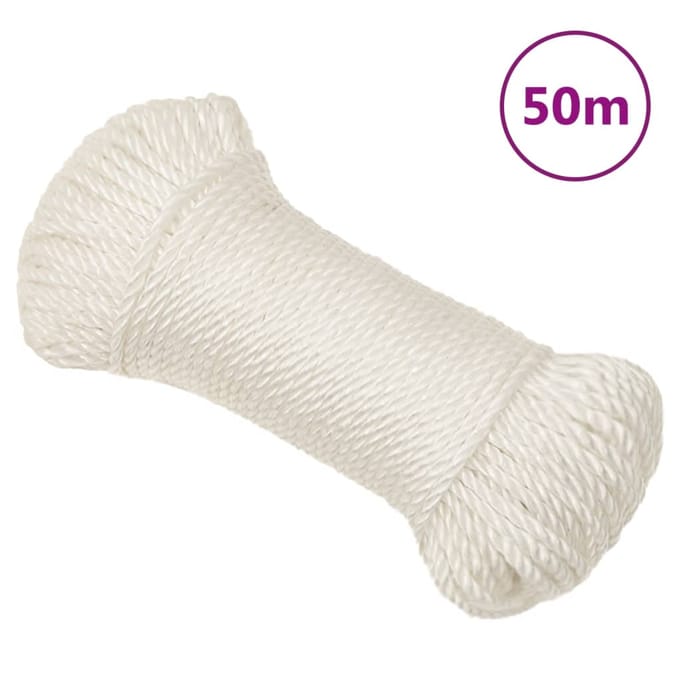 vidaXL - Werktouw - 3 - mm - 50 - m - polypropeen - wit