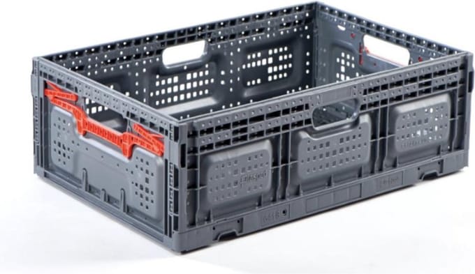 Alpac Klapkrat - Vouwkrat - 600 x 400 x 219 mm - 46 L - Grijs