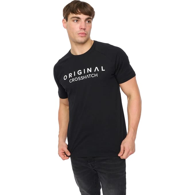 Crosshatch Heren Chantlars T-Shirt (Zwart)