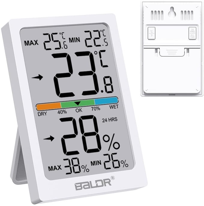 Digitale Binnen Thermometer en Hygrometer met Groot LCD Display en Max/Min Geheugen