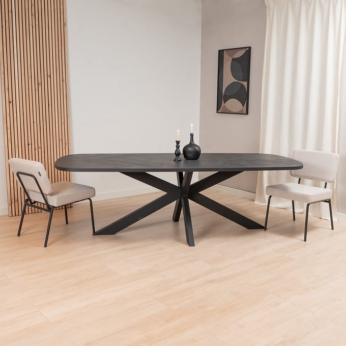 Bronx71® Tafelonderstel spinpoot Mads metaal zwart 180 x 95 cm