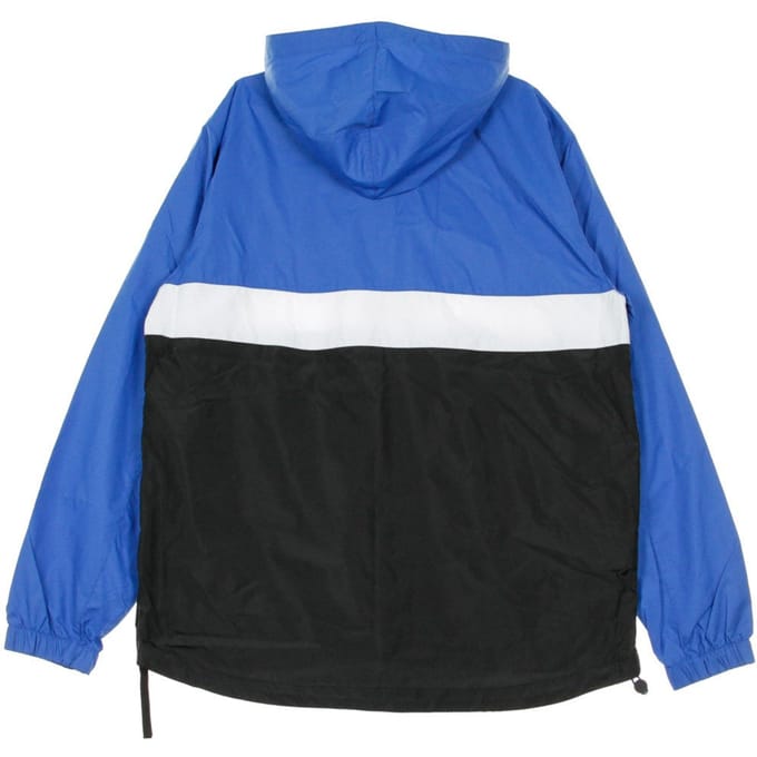 Heren pull-over windjack met trechterhals, sterk blauw lineair