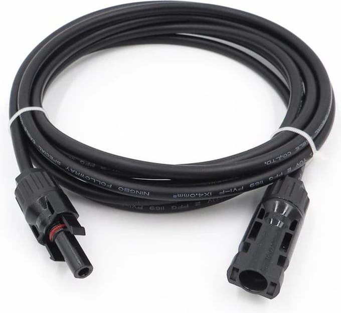 MC4 verlengkabel - Male + Female connector - 1 meter - 4mm