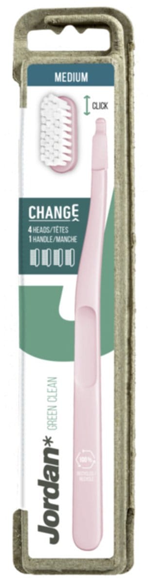 Jordan - Green Clean Change Tandenborstel Medium - 3 x 4 stuks - Voordeelverpakking