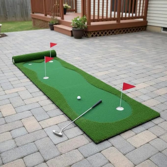 Dailygoods Golf putting green met realistisch kunstgras - S