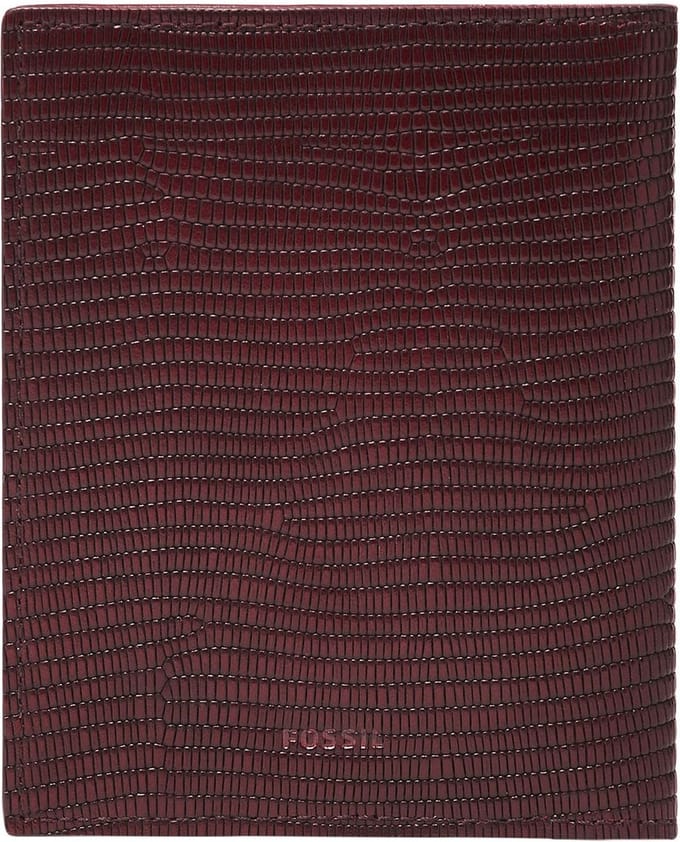 FOSSIL identiteitskaarthoesje Gift Passport Case Mahogany wijnrood