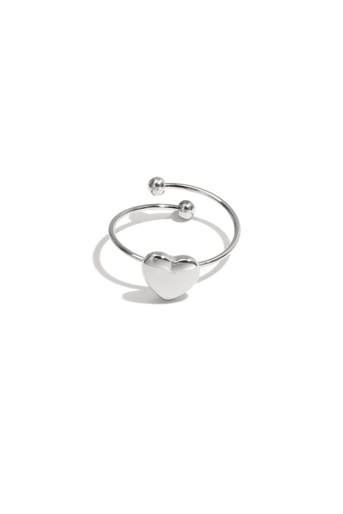Simple little heart ring - zilveren kleur