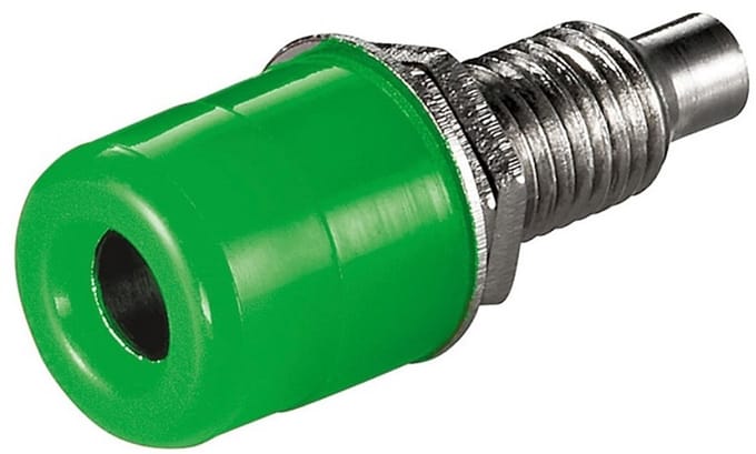 Goobay banaanbus 4 mm groen voor inbouw met schroefdraad en twee bevestigingsmoeren