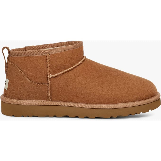 UGG® Classic Ultra Mini for Men in Brown, Size 7, Shearling/Polyester/Wool